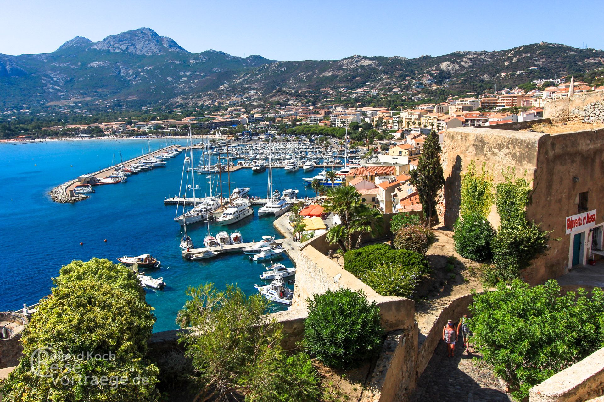 Corsica - View from the citadel to the port of Calvi